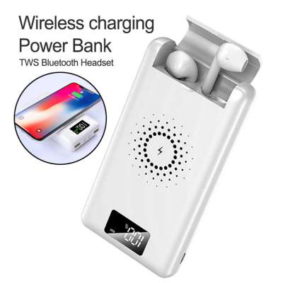 Gift Custom Charging New Bluetooth Headset With Mobile Phone Wireless Charging Mobile Power 6000 mAh