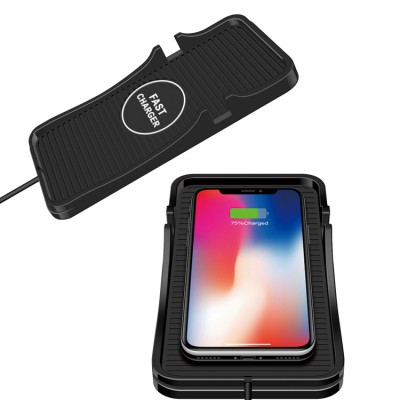 2 in 1 Car Non-Slip Pad 10w 7.5w QI Wireless Car Charger Dock