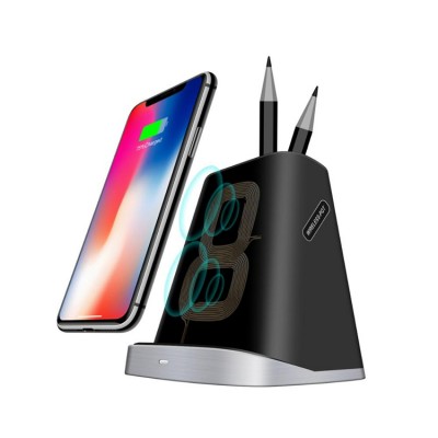 Desktop storage qi fast charger wireless charger stand for smart phone